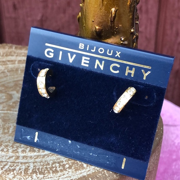 Vintage 1980s Givenchy Bijoux Earrings gold hoop - Picture 4 of 6